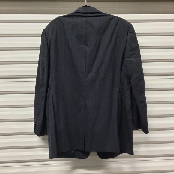 Vintage Hart Schaffner Marx Suit Blazer Men 44R Blue Stripe Sport Coat Wool - Picture 2 of 9